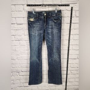 Miss Me classic, distressed, embellished bootcut jeans Size 26